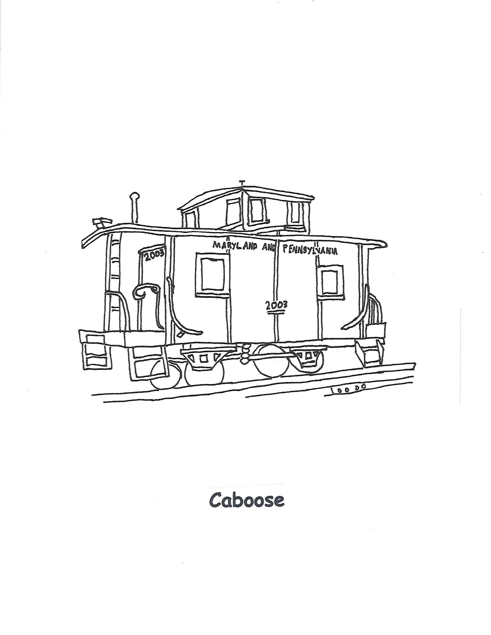 Caboose Coloring Page